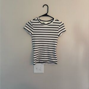 H&M Black and White Striped T-Shirt